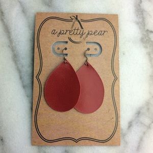 Red Leather Earrings